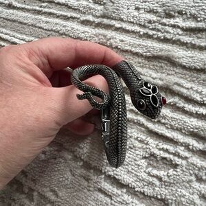 Lucky Brand RARE Silver Snake Reptile Bracelet